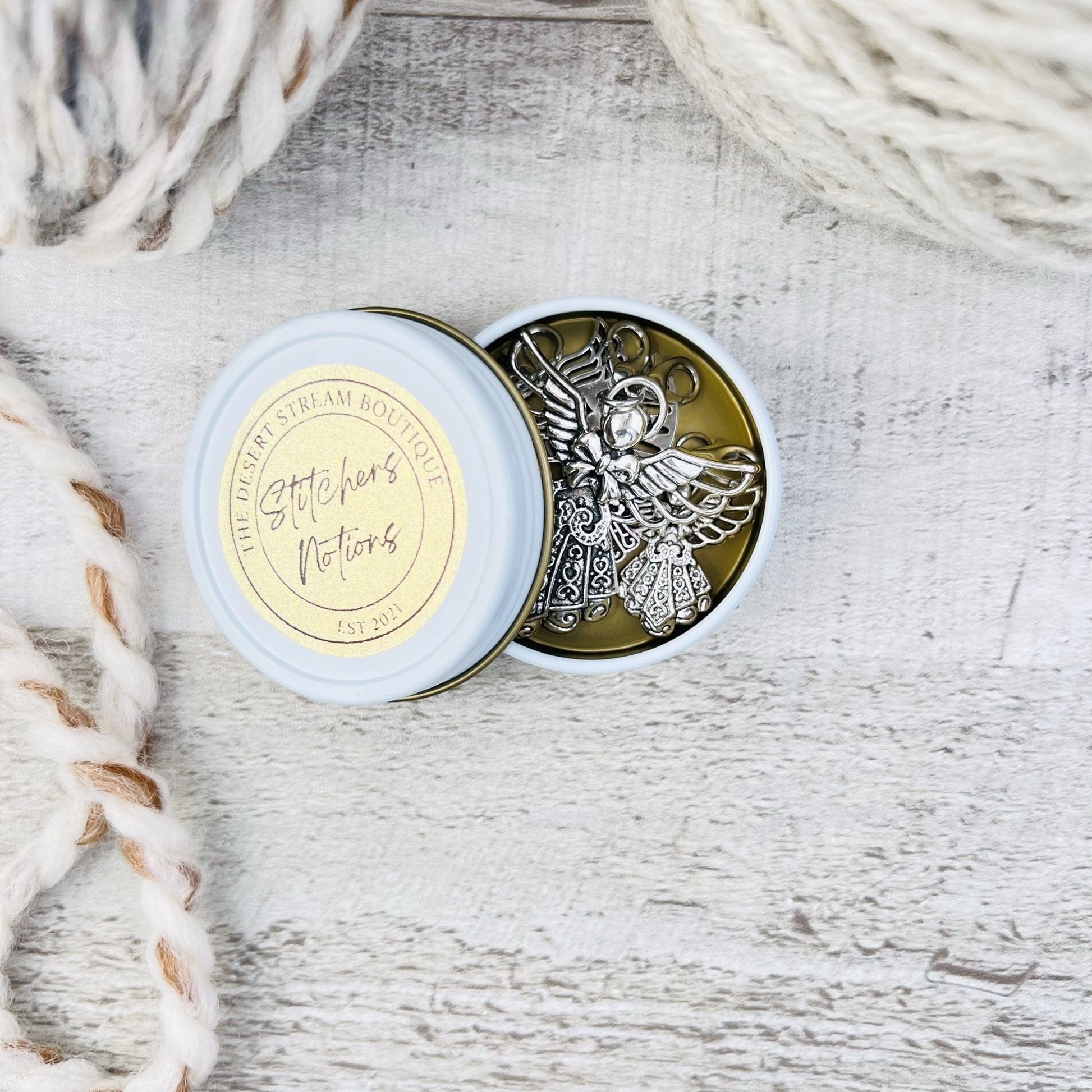 Angel Wings Stitch Markers Set - The Desert Stream Stitch