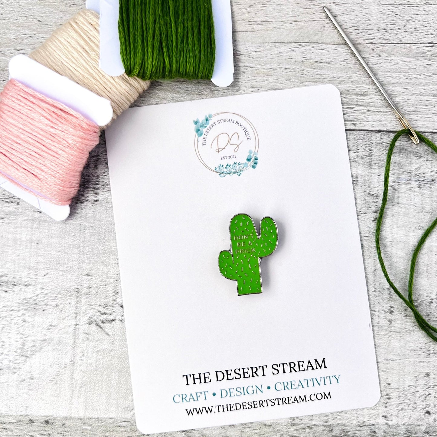 Cactus Prick Needle Minder Needle Threader Magnetic - The Desert Stream Stitch