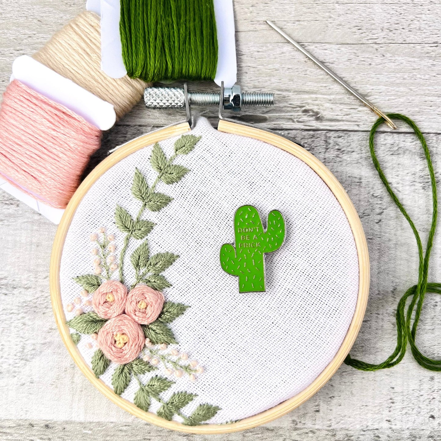 Cactus Prick Needle Minder Needle Threader Magnetic - The Desert Stream Stitch