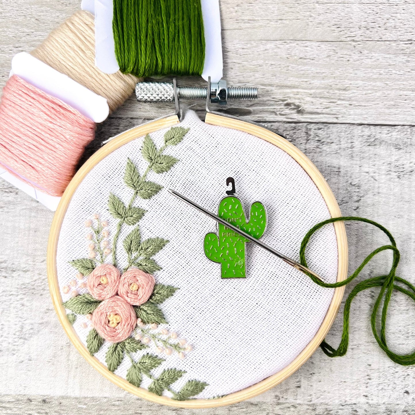 Cactus Prick Needle Minder Needle Threader Magnetic - The Desert Stream Stitch