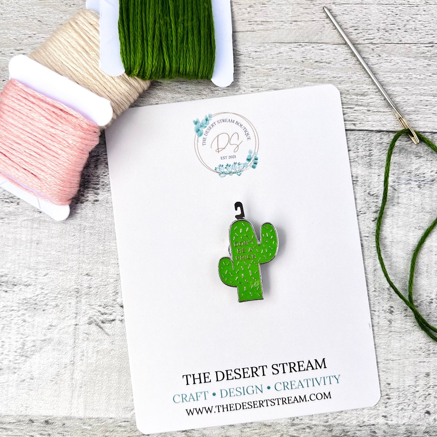Cactus Prick Needle Minder Needle Threader Magnetic - The Desert Stream Stitch