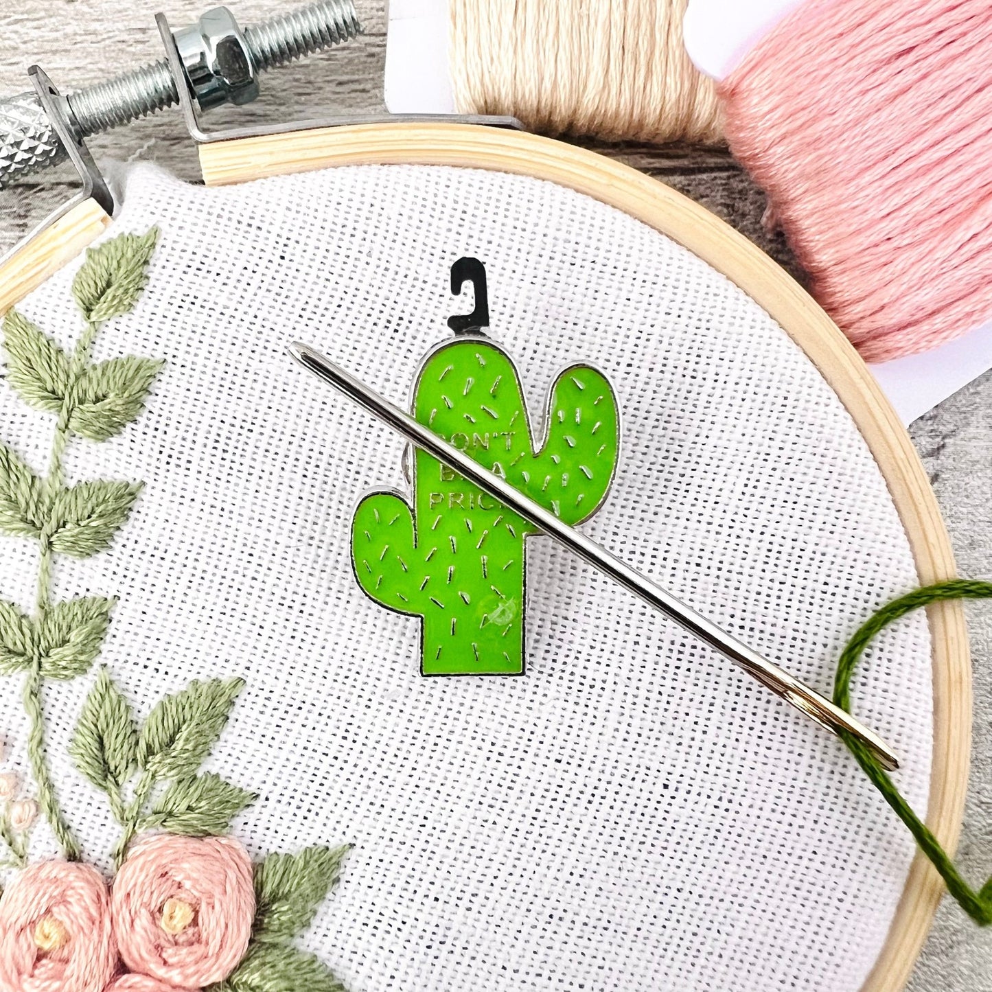 Cactus Prick Needle Minder Needle Threader Magnetic - The Desert Stream Stitch