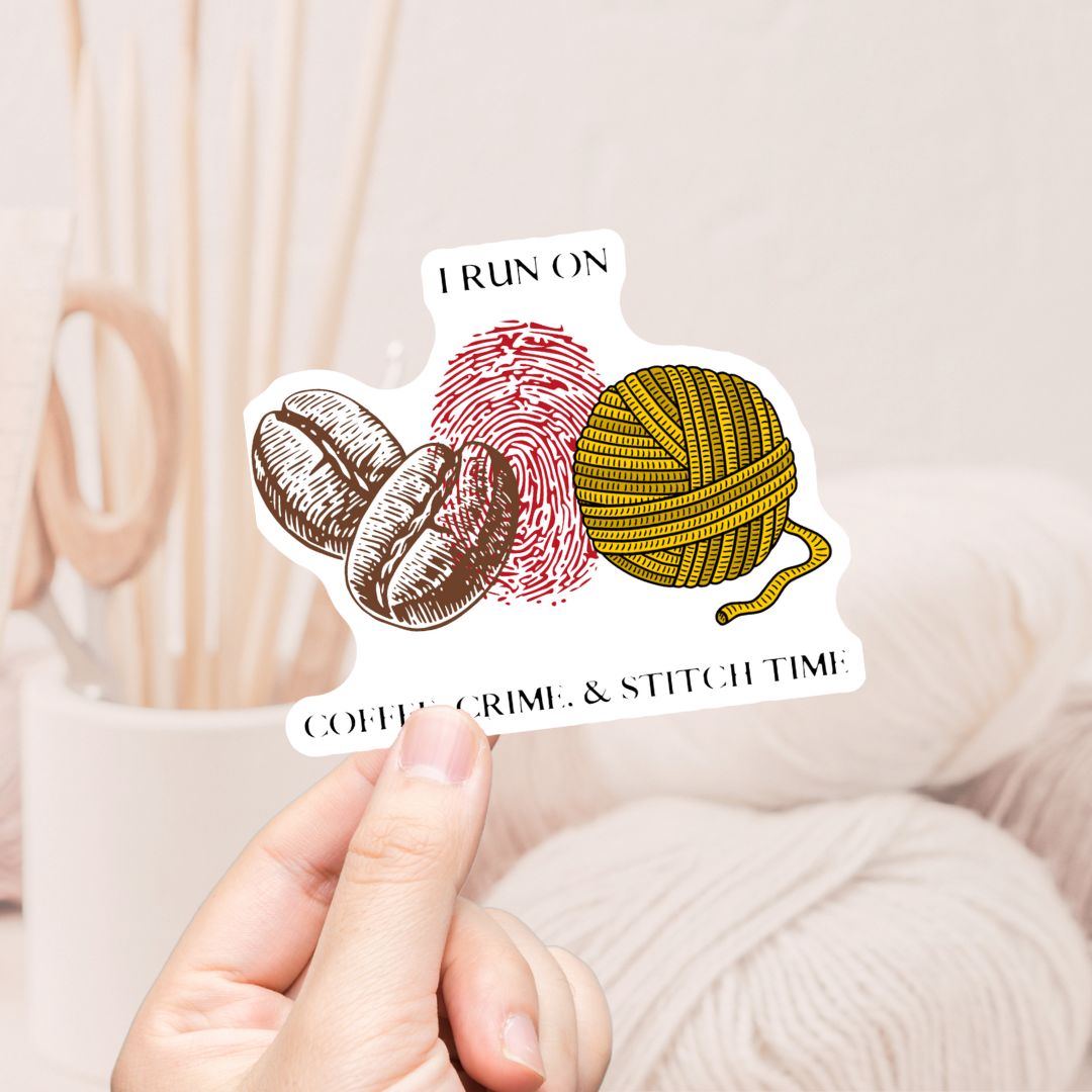 Coffee Crime & Stitch Time Vinyl Sticker - The Desert Stream Stitch