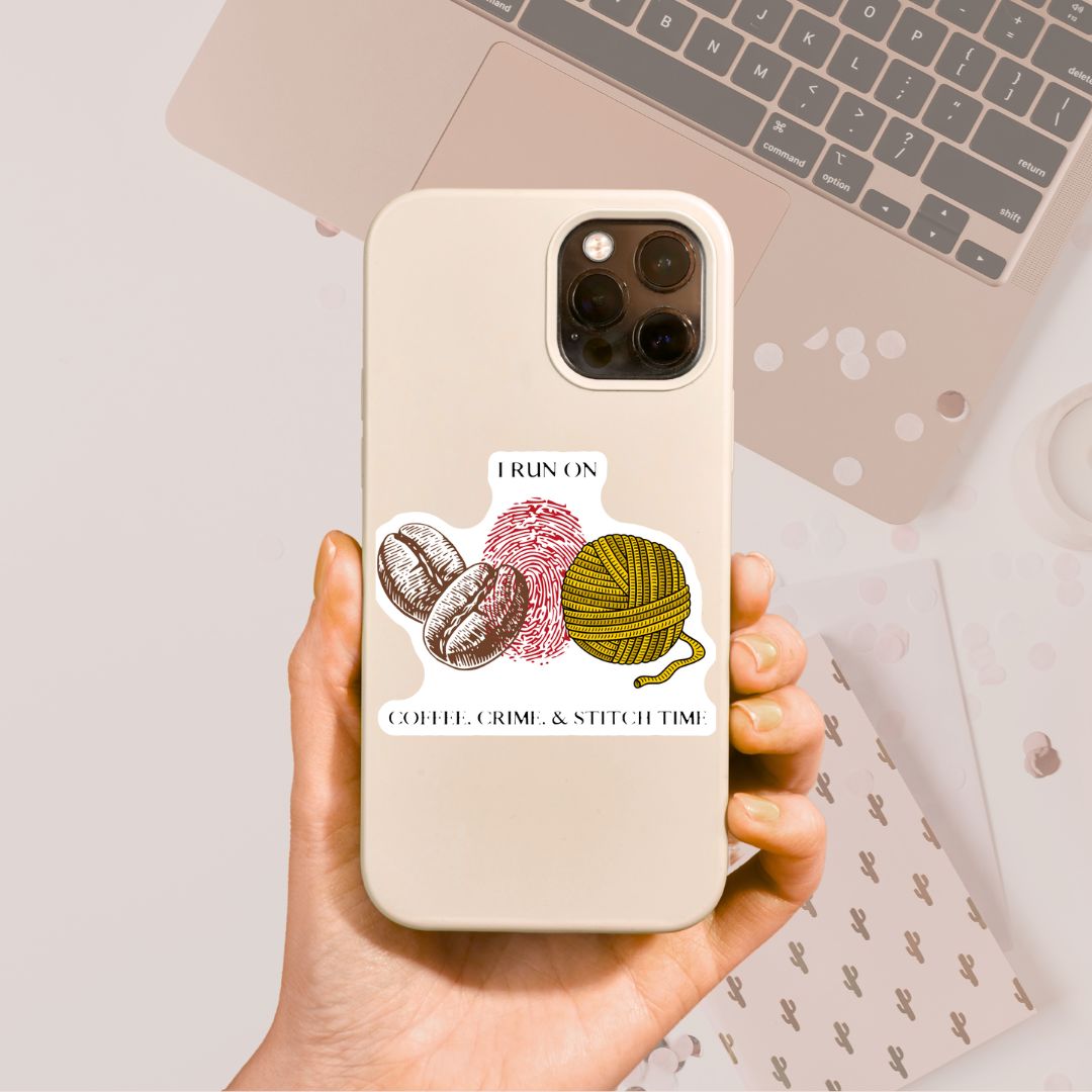 Coffee Crime & Stitch Time Vinyl Sticker - The Desert Stream Stitch