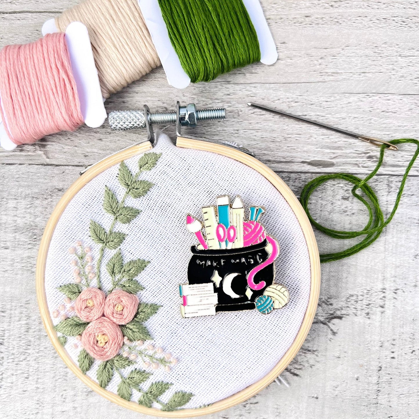 Crafty Cauldron Needle Minder Needle Threader Magnetic - The Desert Stream Stitch
