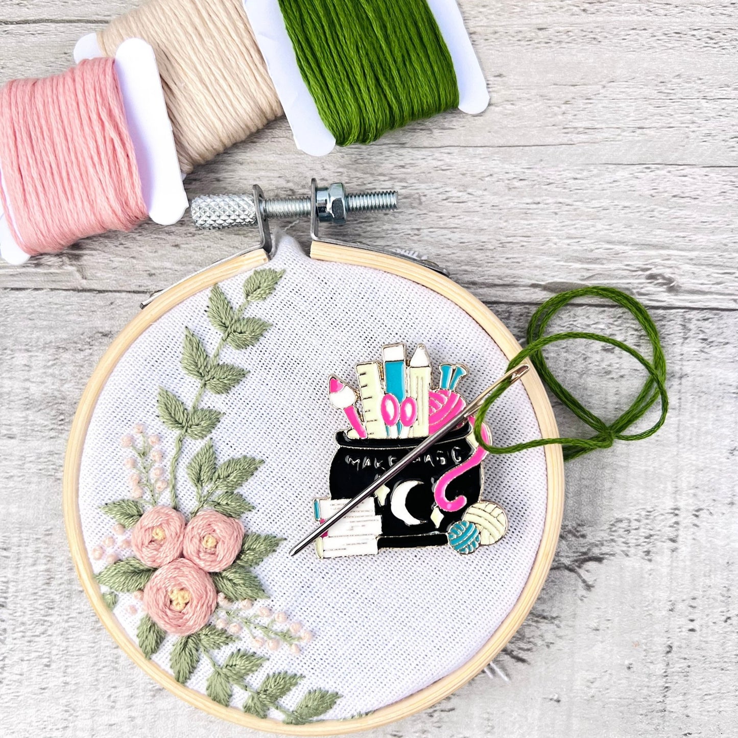Crafty Cauldron Needle Minder Needle Threader Magnetic - The Desert Stream Stitch