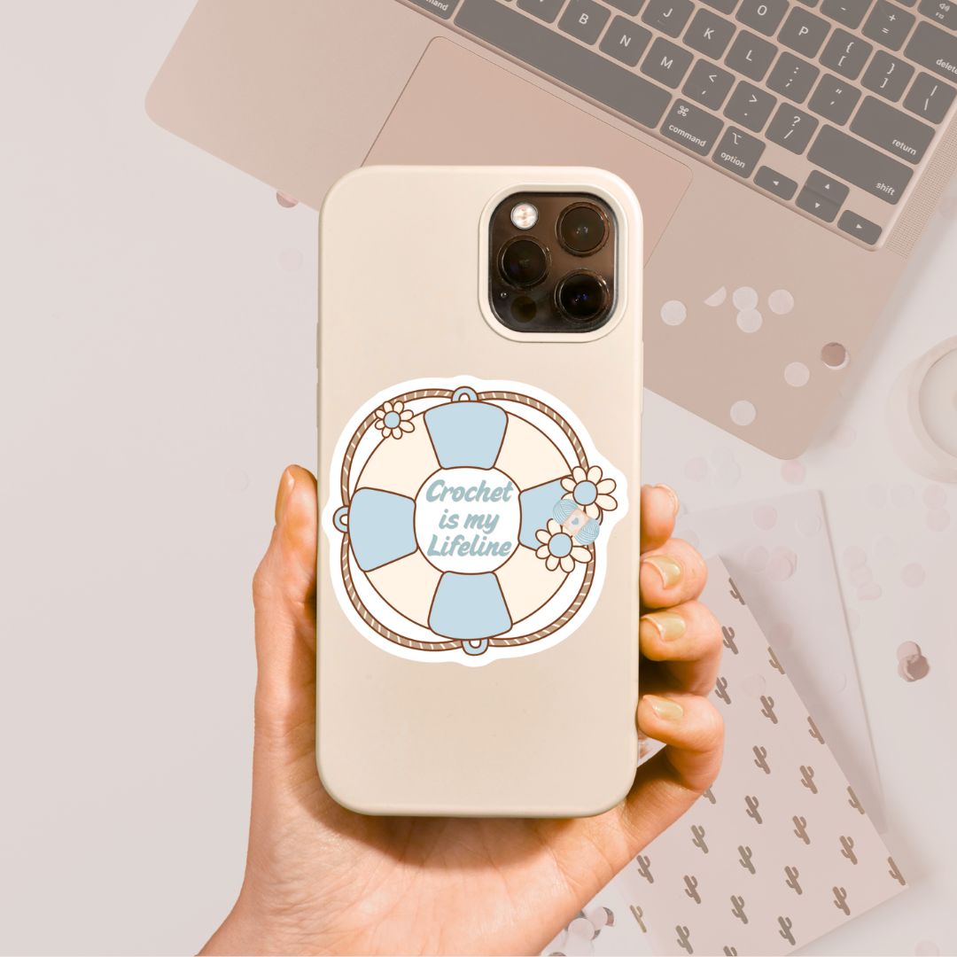 Crochet Is My Lifeline Vinyl Sticker - The Desert Stream Stitch