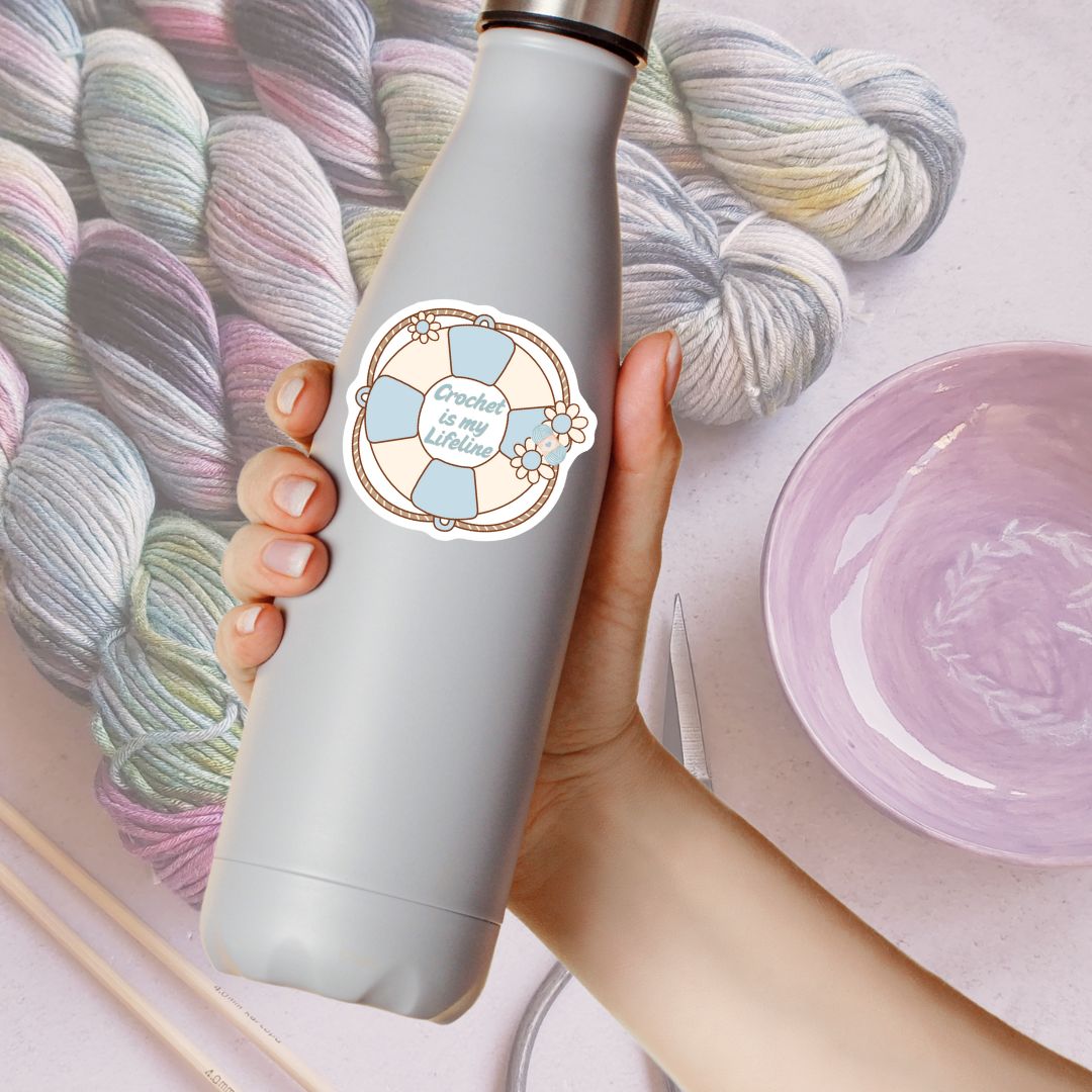 Crochet Is My Lifeline Vinyl Sticker - The Desert Stream Stitch