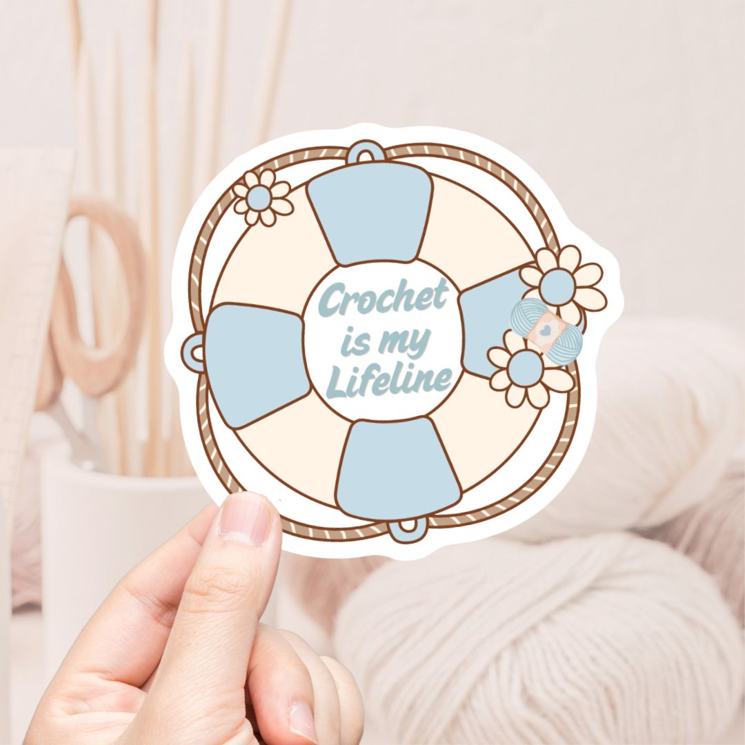 Crochet Is My Lifeline Vinyl Sticker - The Desert Stream Stitch