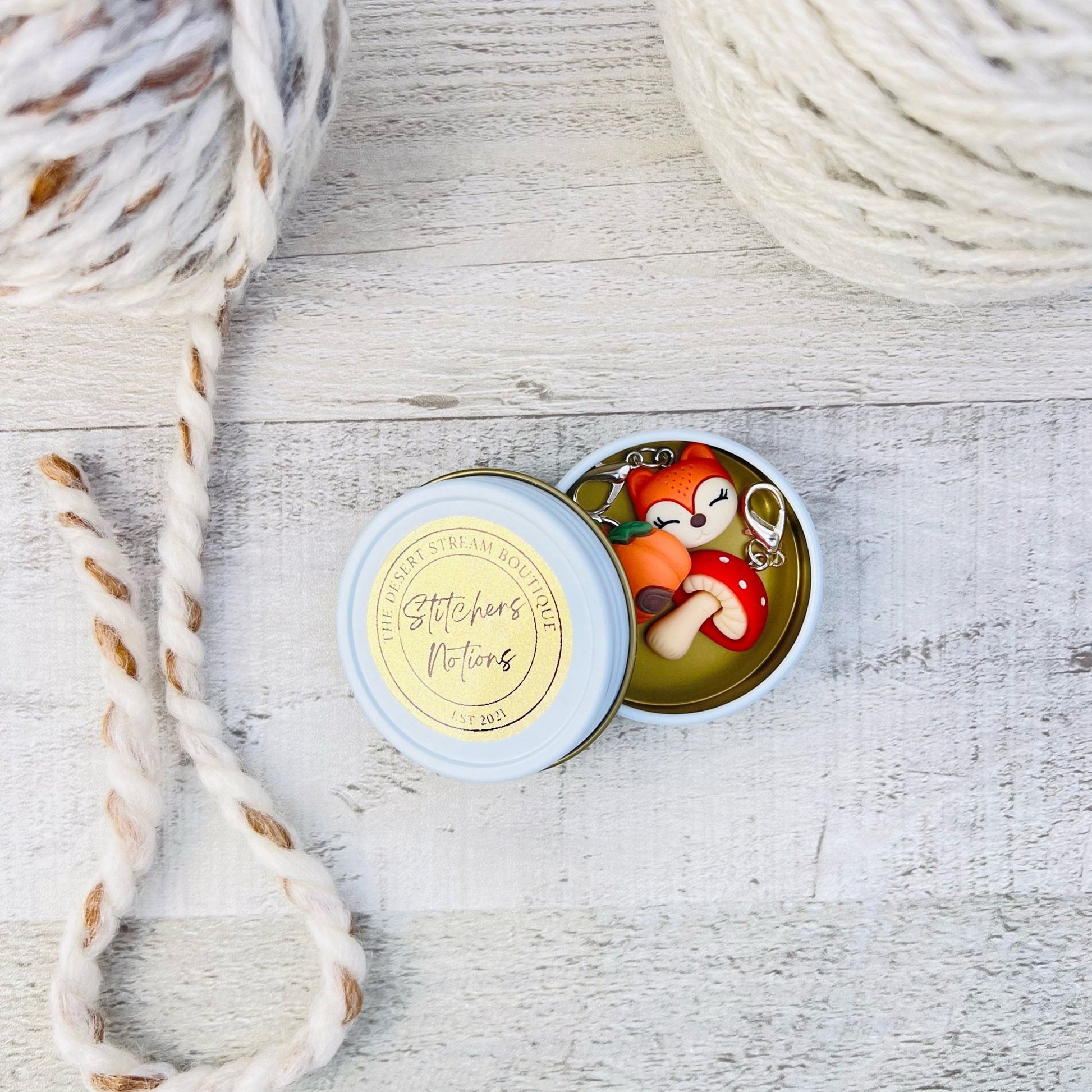 Fall Forrest stitch markers Set - The Desert Stream Stitch