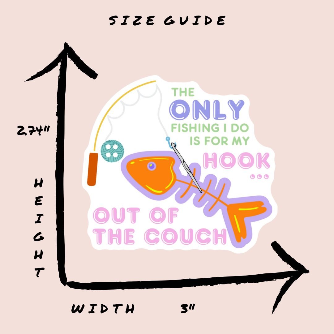 Fishing For My Hook Vinyl Sticker - The Desert Stream Stitch
