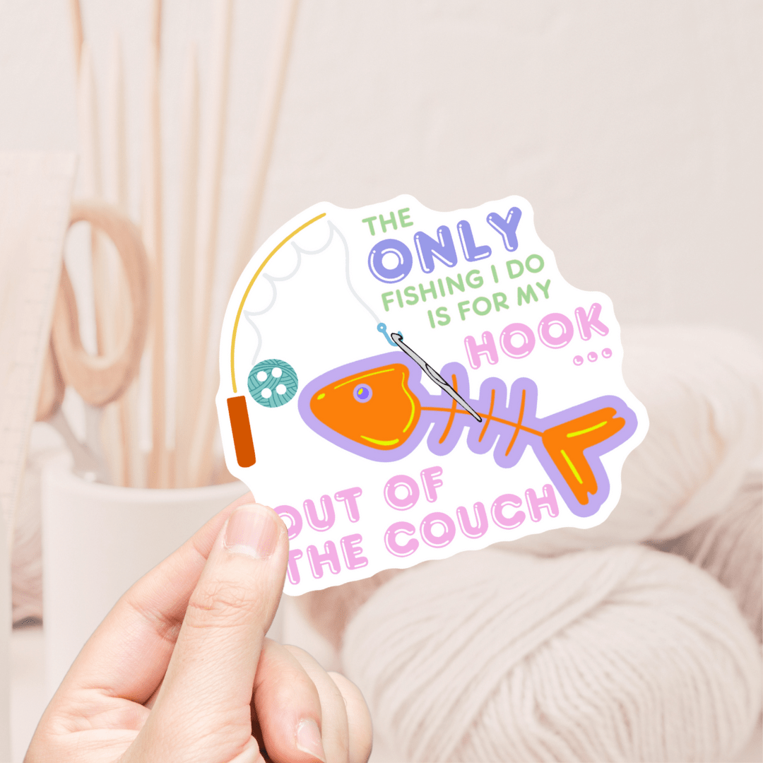 Fishing For My Hook Vinyl Sticker - The Desert Stream Stitch