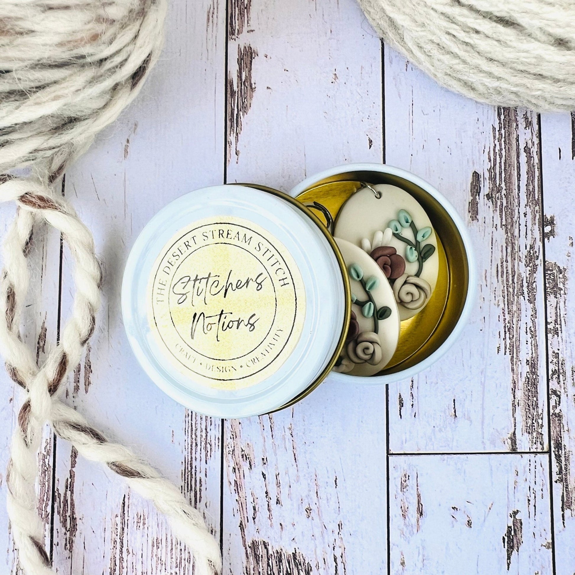 Flower Garden Stitch Markers Set - The Desert Stream Stitch