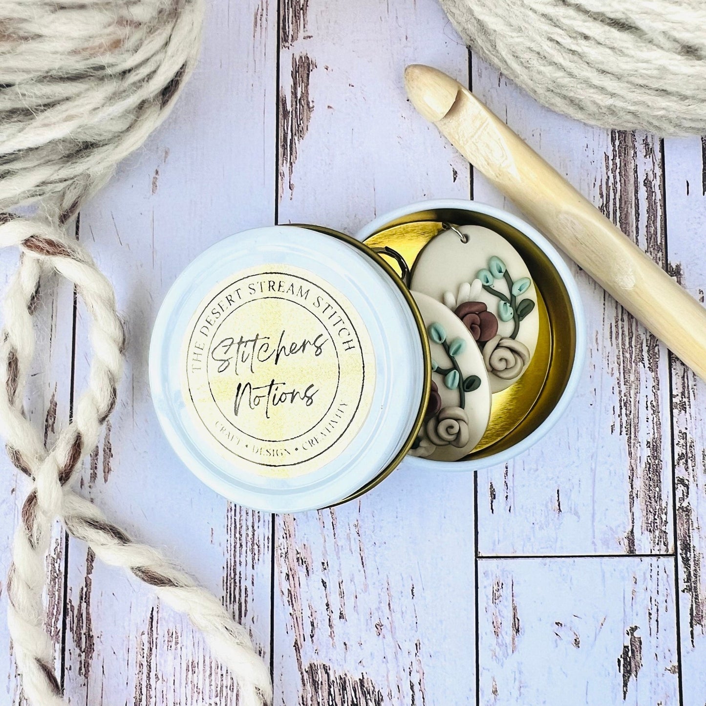 Flower Garden Stitch Markers Set - The Desert Stream Stitch