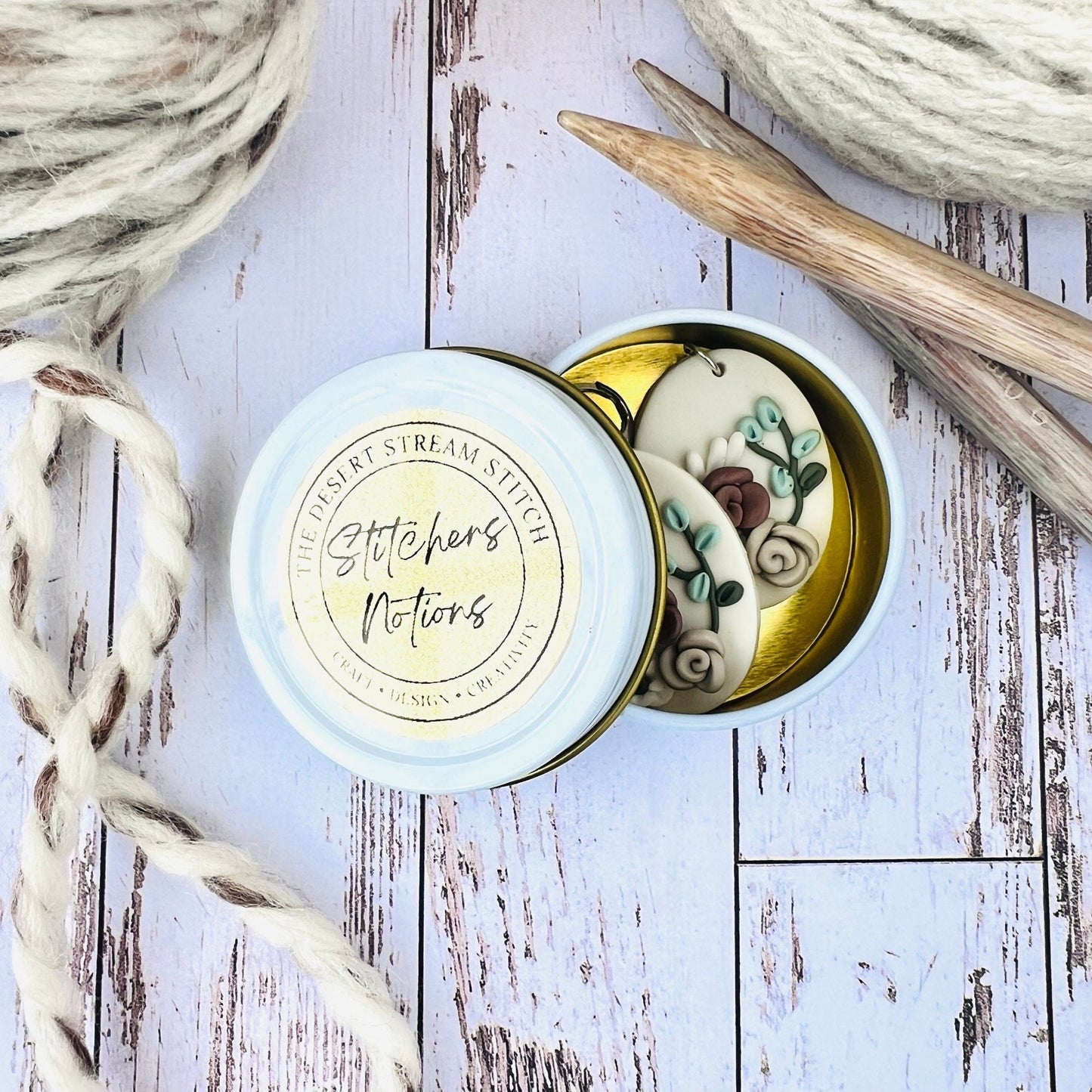 Flower Garden Stitch Markers Set - The Desert Stream Stitch