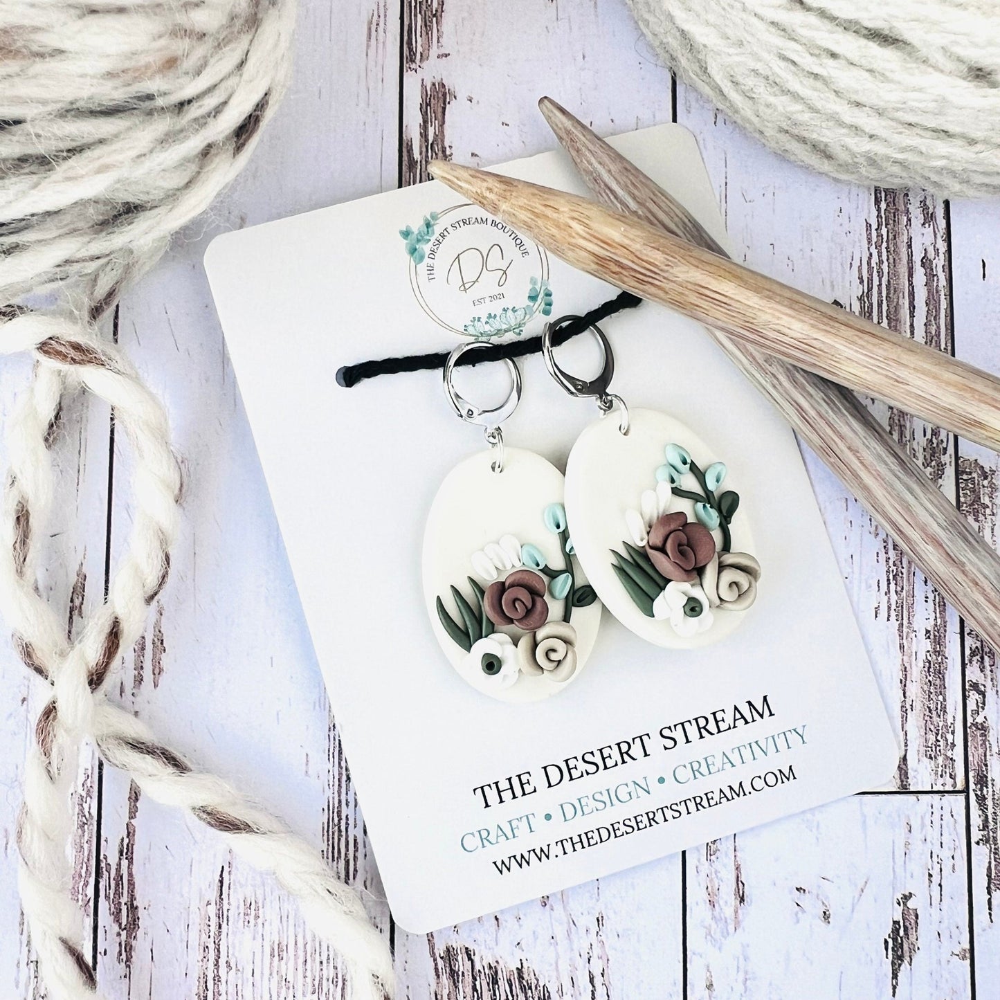 Flower Garden Stitch Markers Set - The Desert Stream Stitch