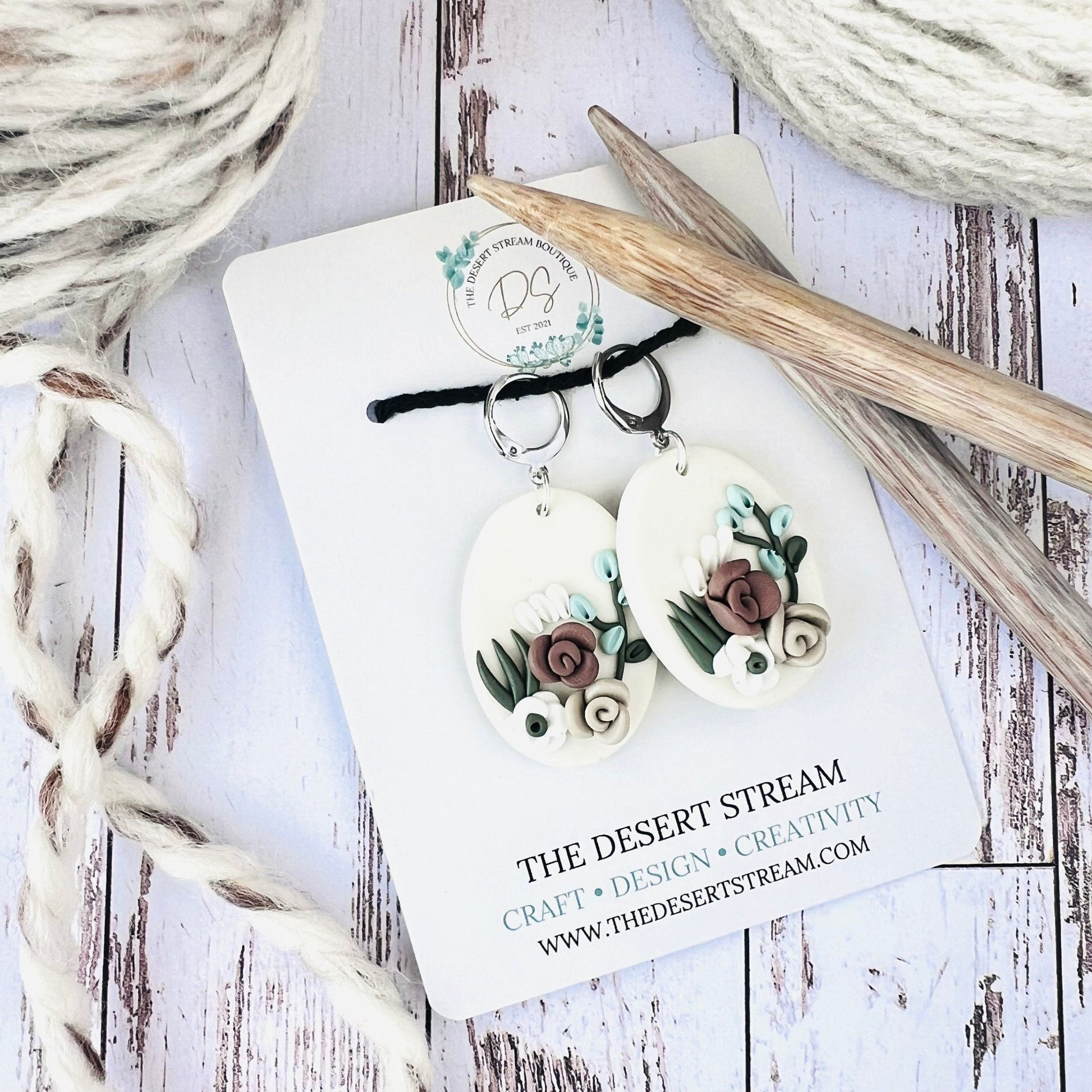 Flower Garden Stitch Markers Set - The Desert Stream Stitch