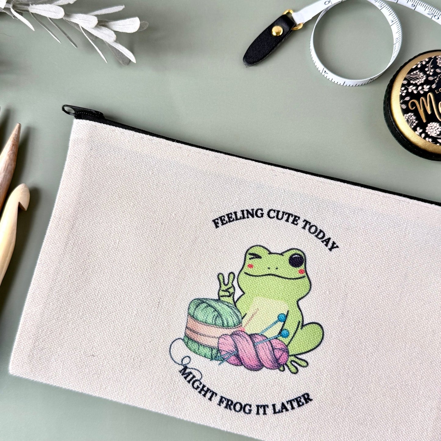 Frog It Notions Project Zip Bag - The Desert Stream Stitch
