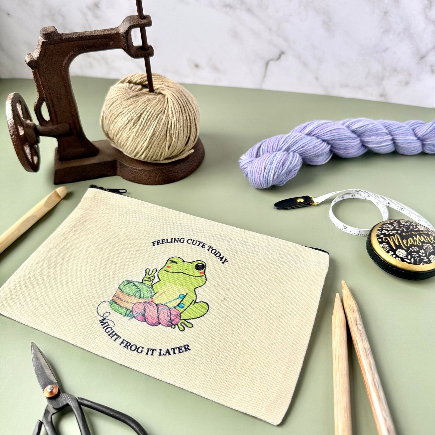 Frog It Notions Project Zip Bag - The Desert Stream Stitch