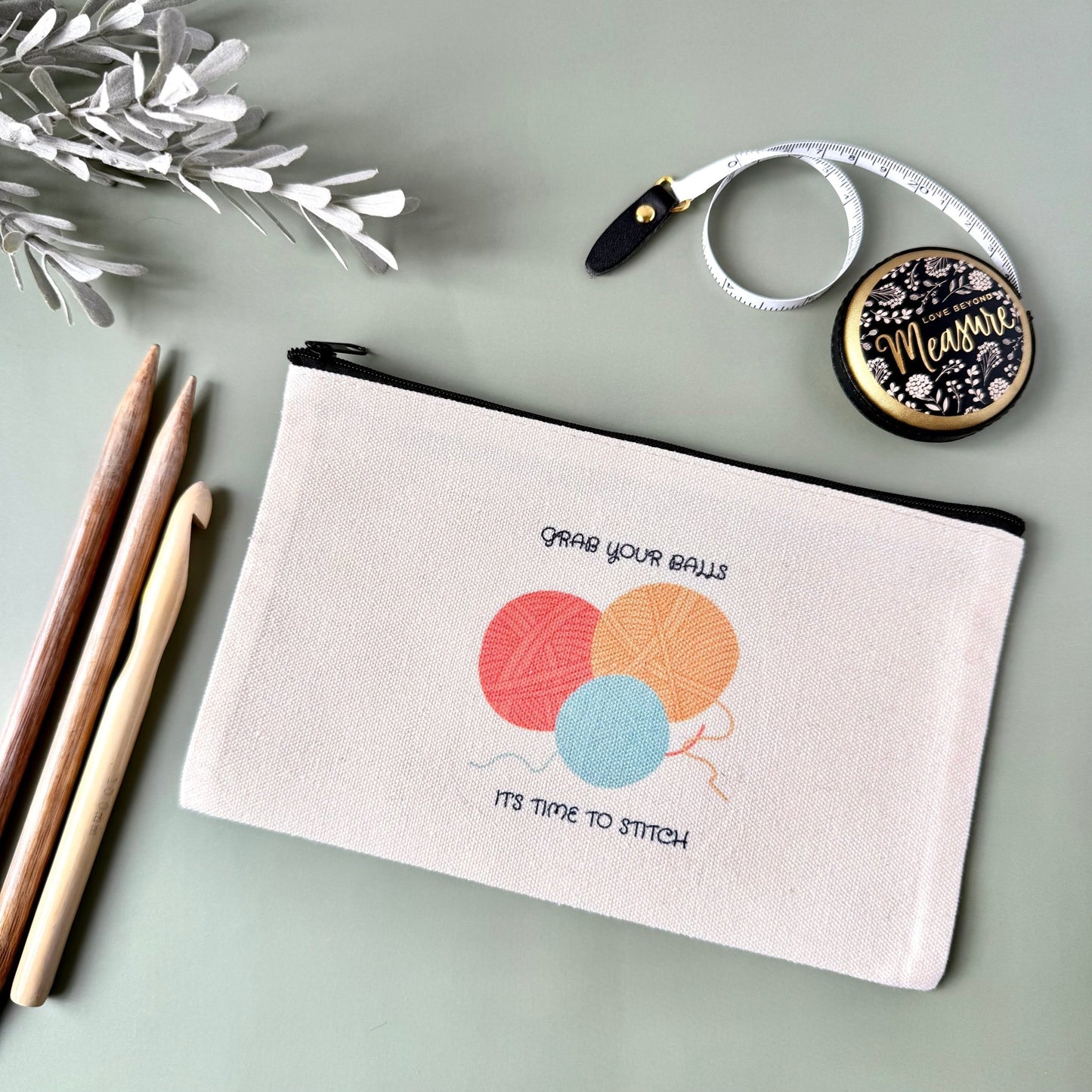 Grab Your Balls Notions Project Zip Bag - The Desert Stream Stitch