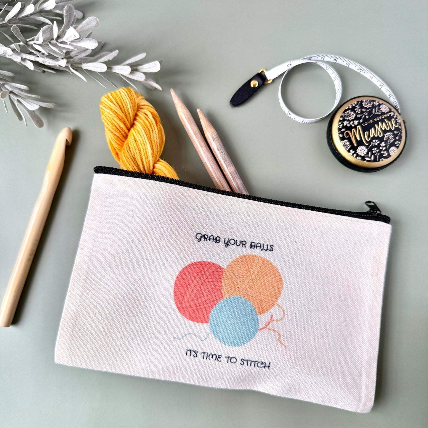 Grab Your Balls Notions Project Zip Bag - The Desert Stream Stitch