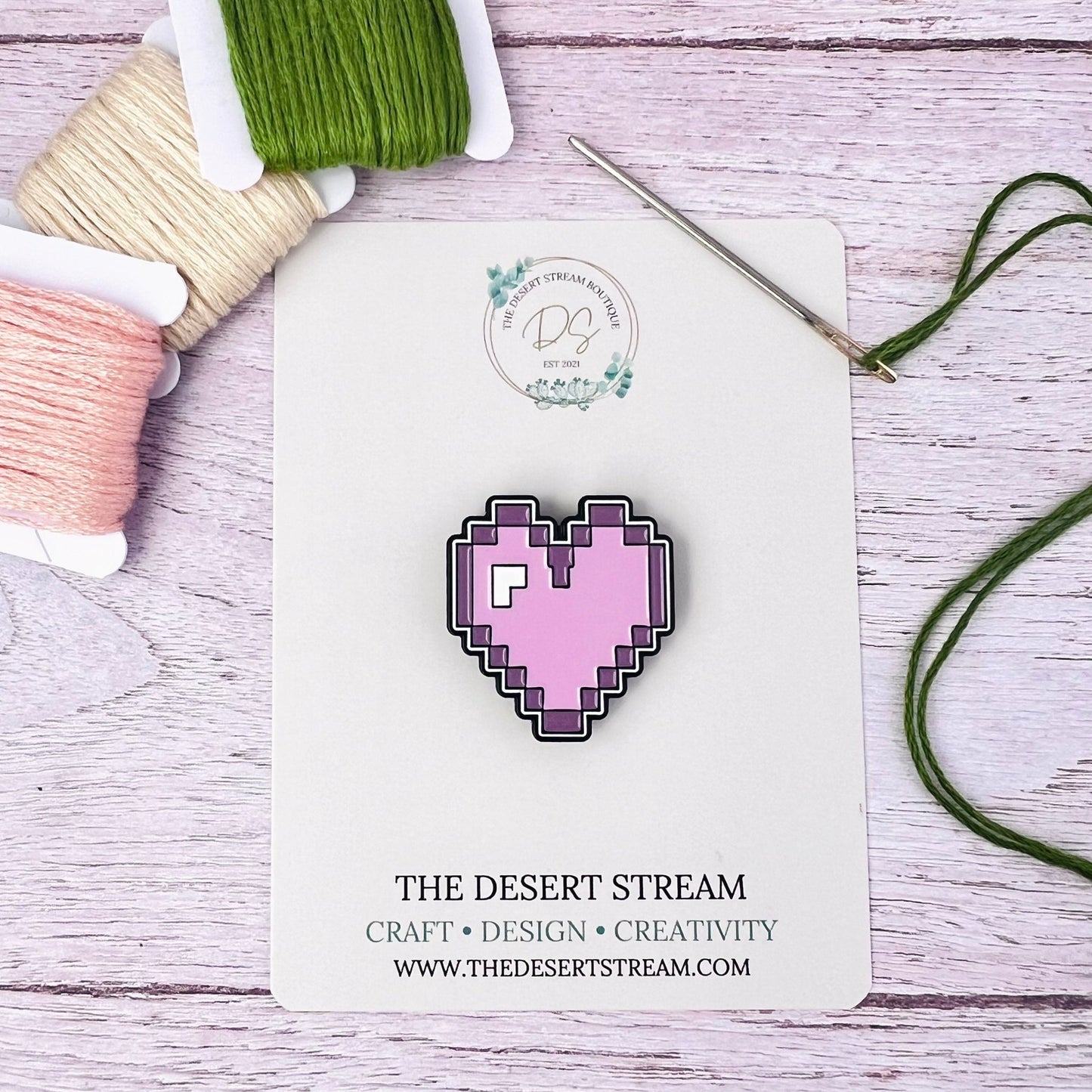 Heart Needle Minder Magnetic - The Desert Stream Stitch