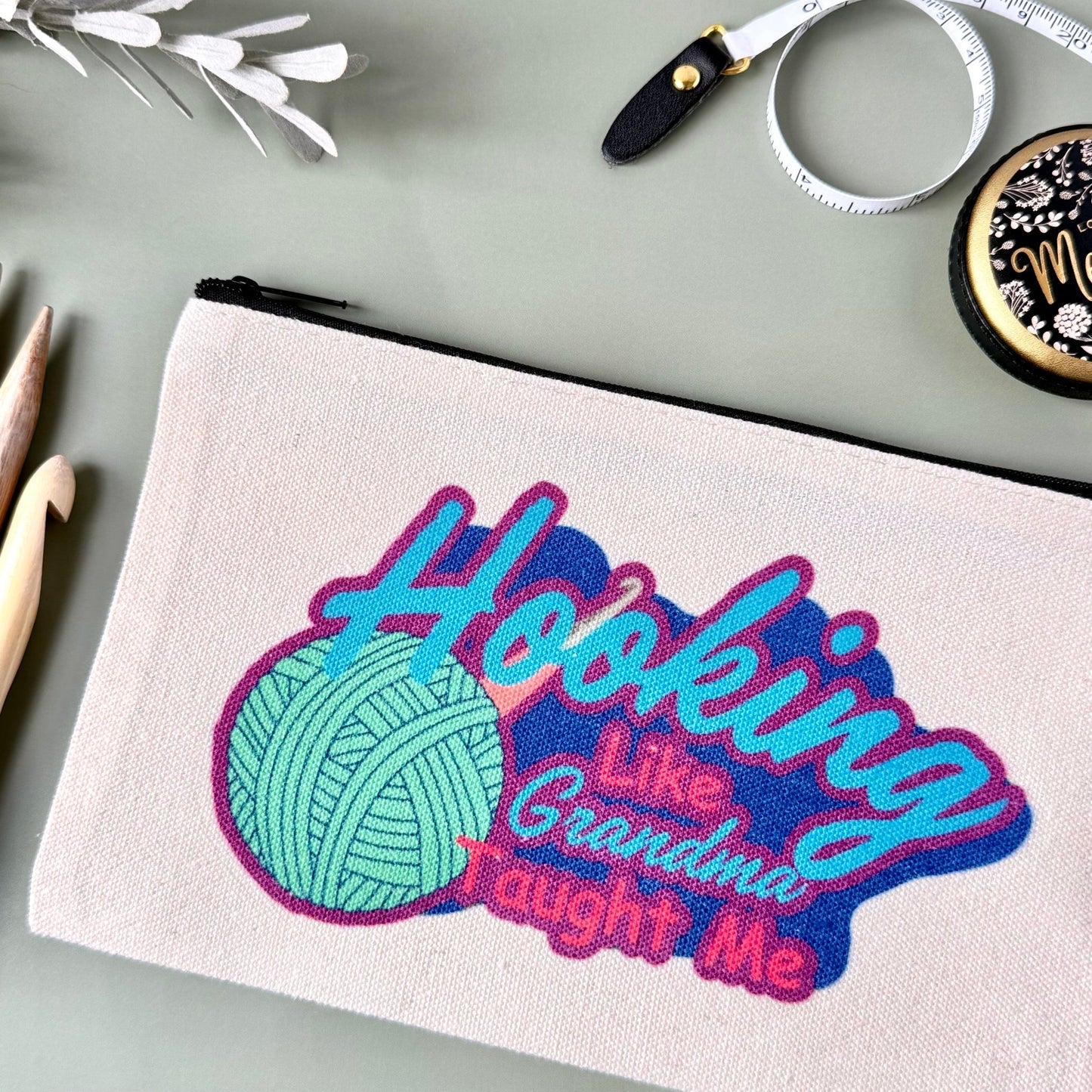 Hooking Like Grandma Notions Project Zip Bag - The Desert Stream Stitch