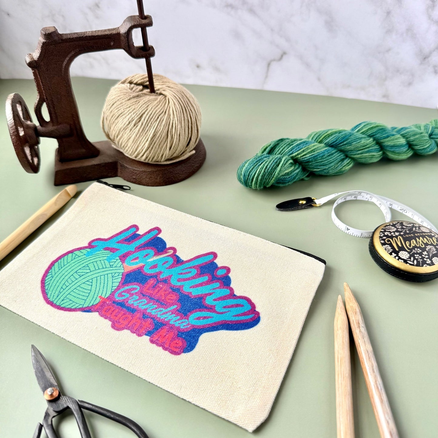 Hooking Like Grandma Notions Project Zip Bag - The Desert Stream Stitch