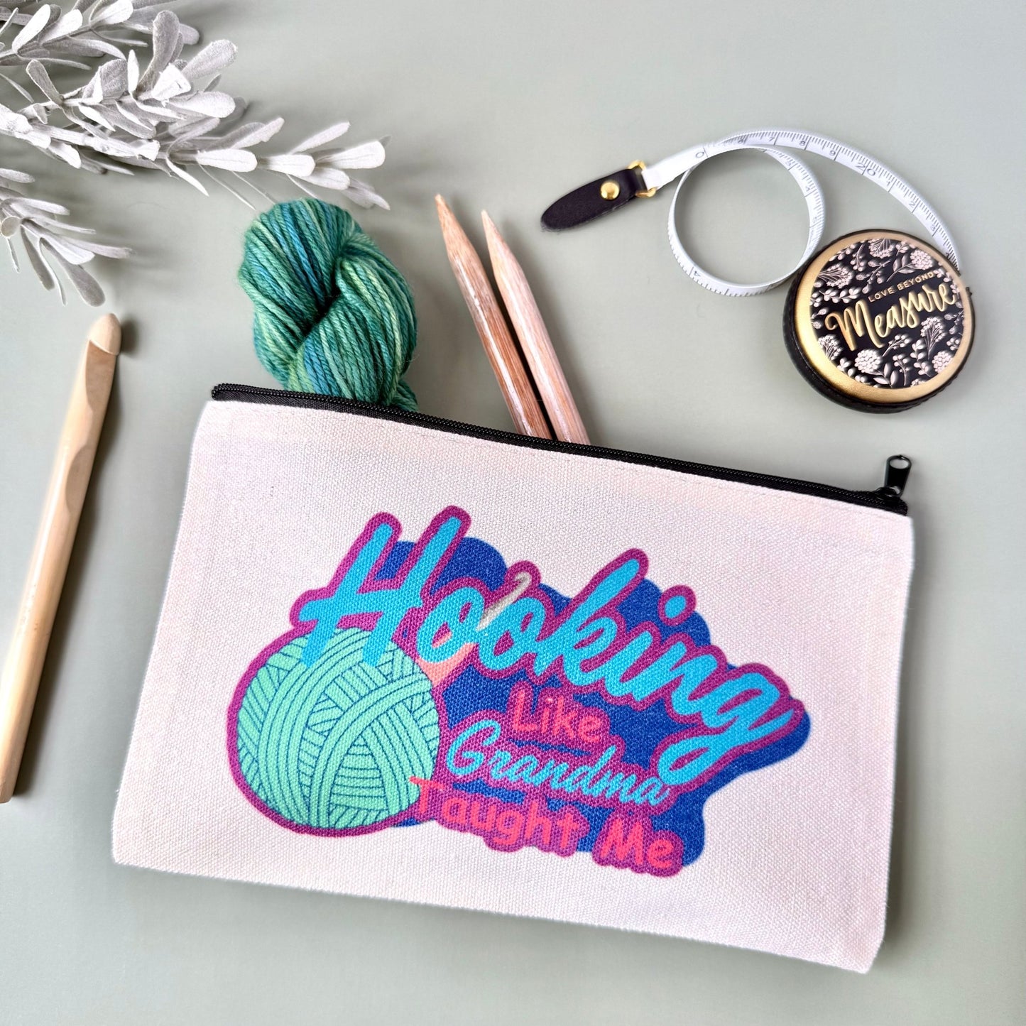 Hooking Like Grandma Notions Project Zip Bag - The Desert Stream Stitch