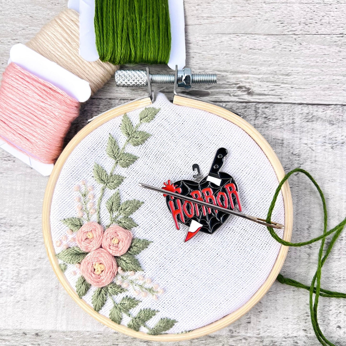 Horror Needle Minder Needle Threader Magnetic - The Desert Stream Stitch