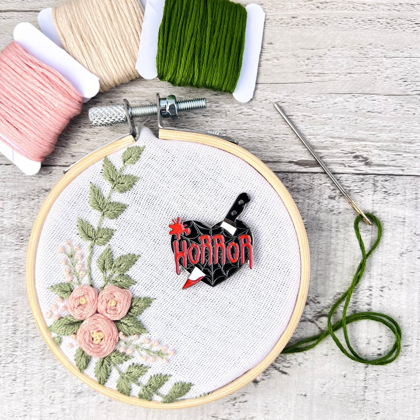 Horror Needle Minder Needle Threader Magnetic - The Desert Stream Stitch