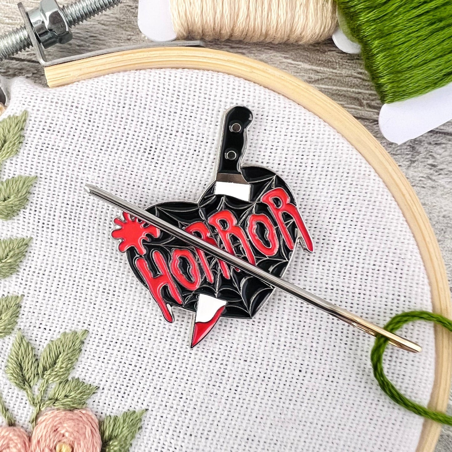 Horror Needle Minder Needle Threader Magnetic - The Desert Stream Stitch