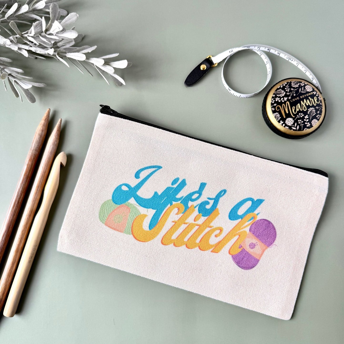 Life's A Stitch Notions Project Zip Bag - The Desert Stream Stitch