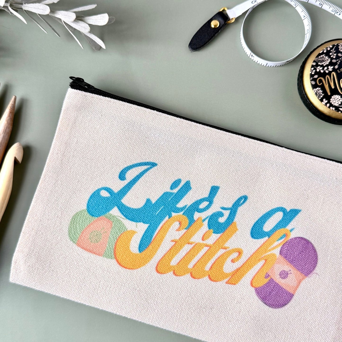 Life's A Stitch Notions Project Zip Bag - The Desert Stream Stitch