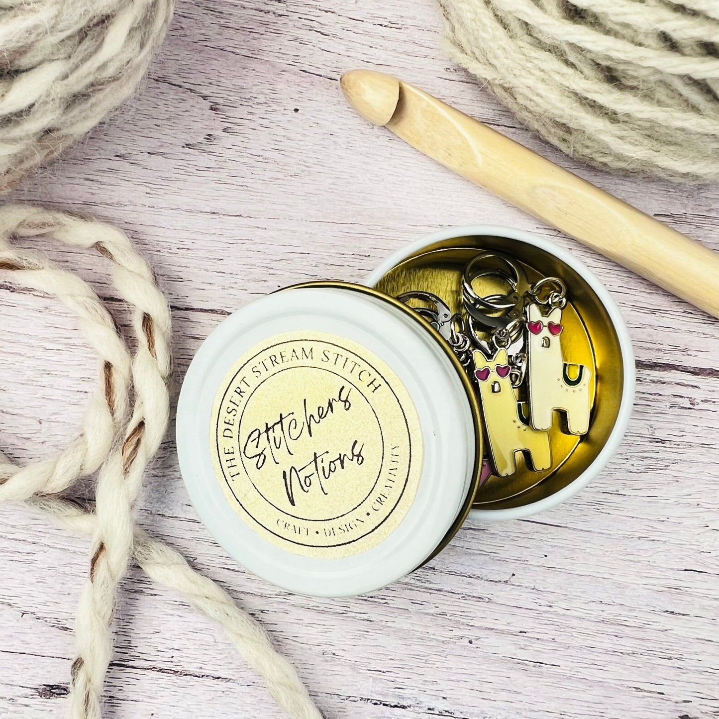 Llama Stitch Markers - The Desert Stream Stitch