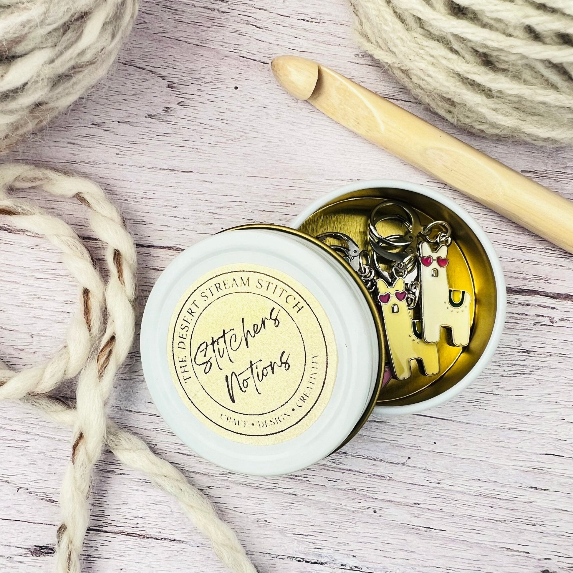 Llama Stitch Markers - The Desert Stream Stitch