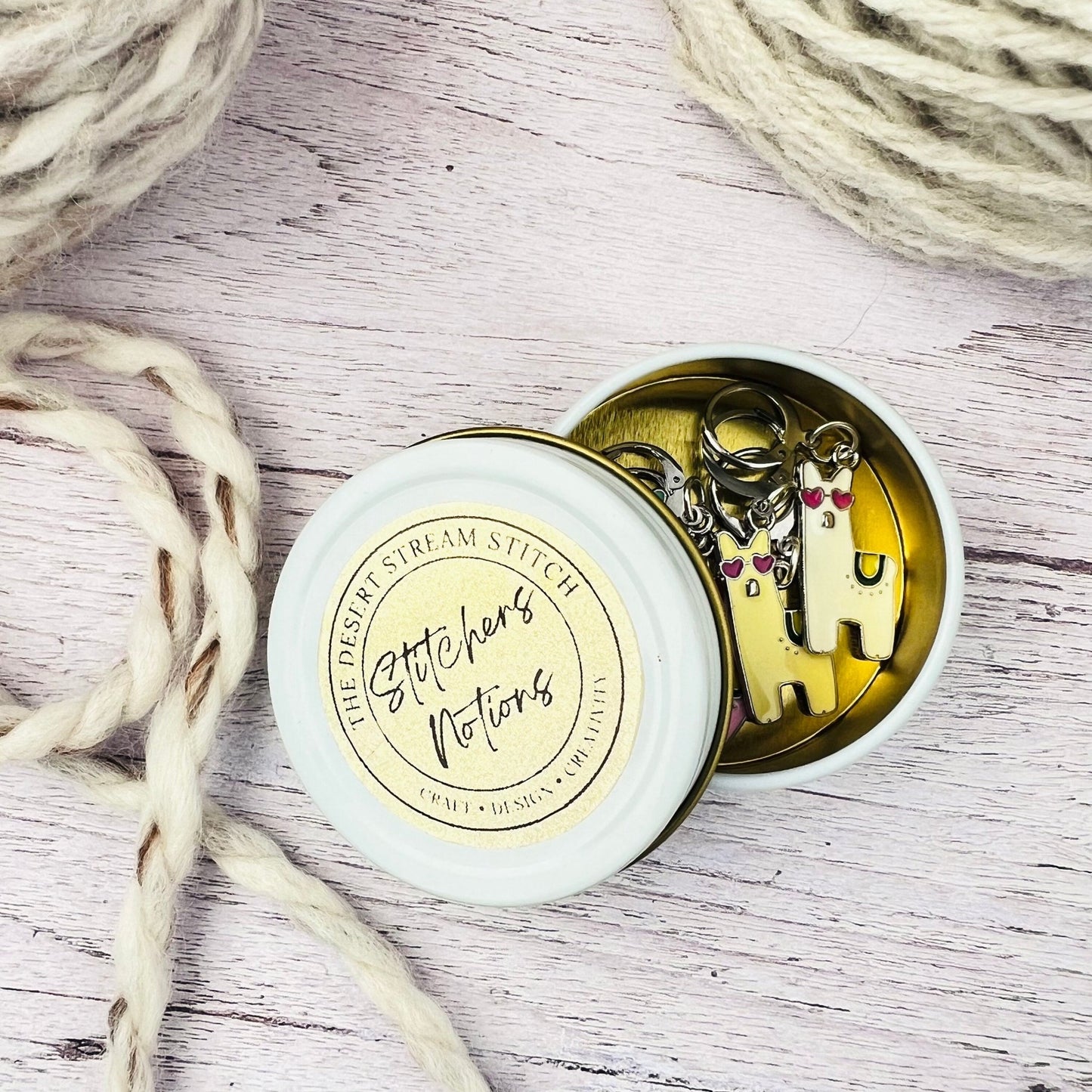 Llama Stitch Markers - The Desert Stream Stitch