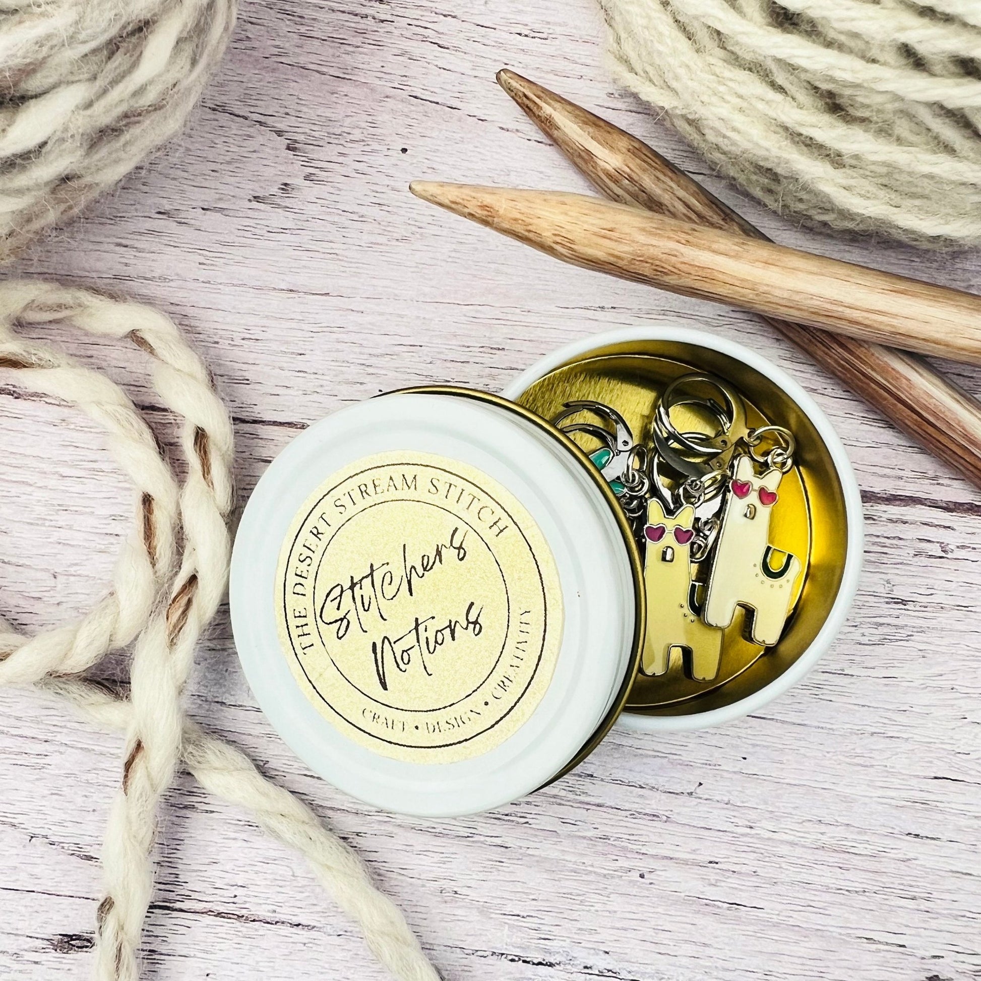 Llama Stitch Markers - The Desert Stream Stitch