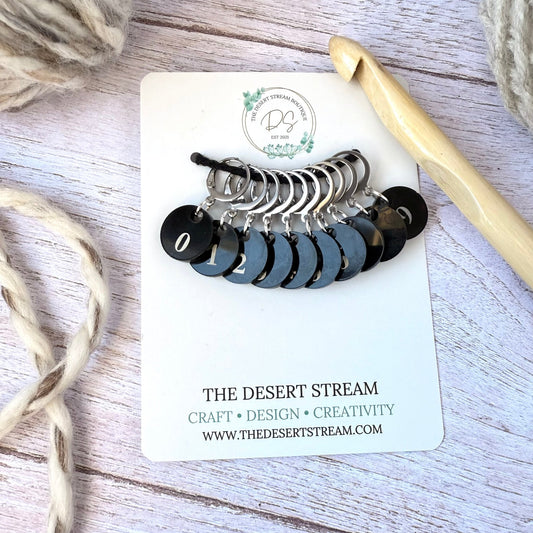 Numbered Stitch Markers Set - The Desert Stream Stitch