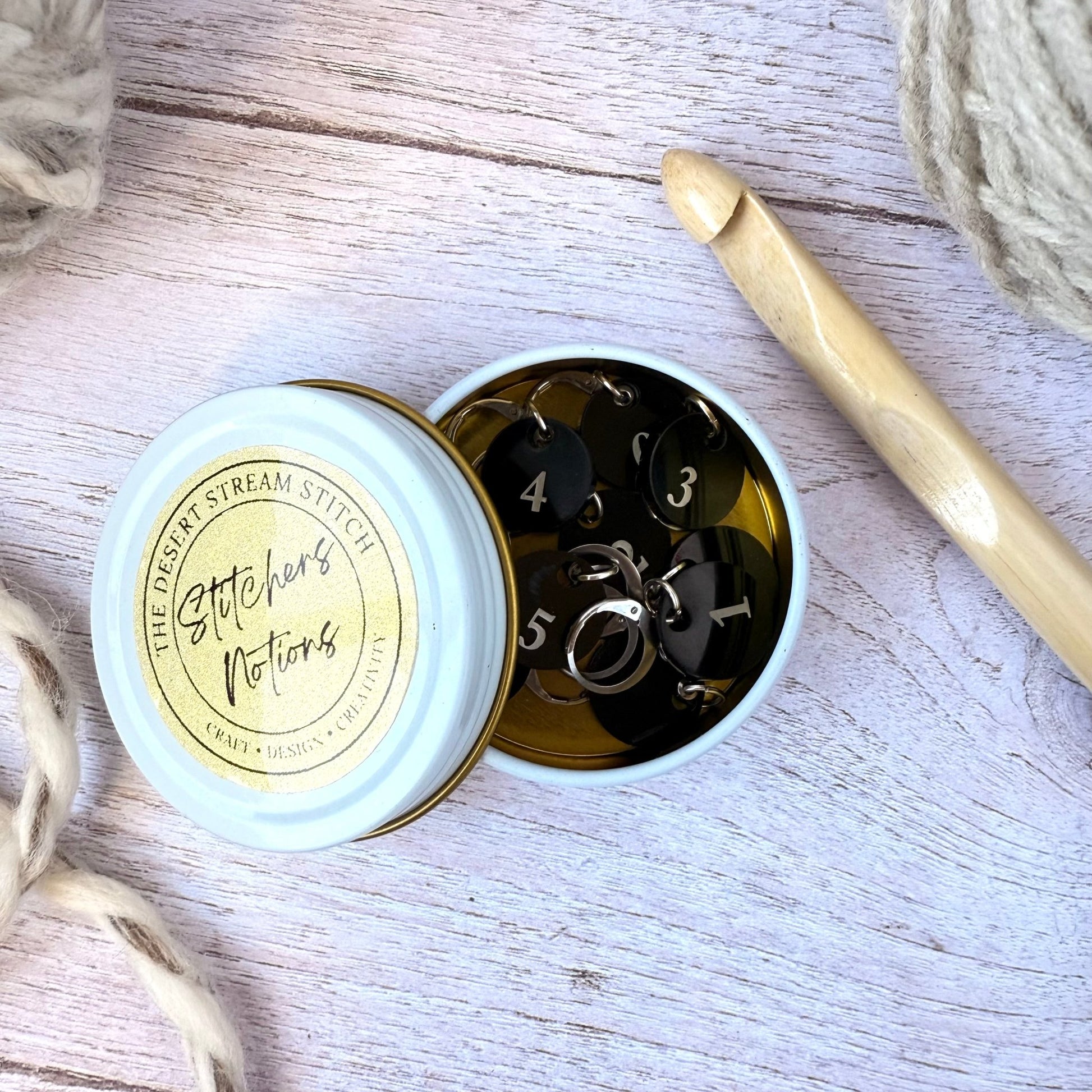 Numbered Stitch Markers Set - The Desert Stream Stitch