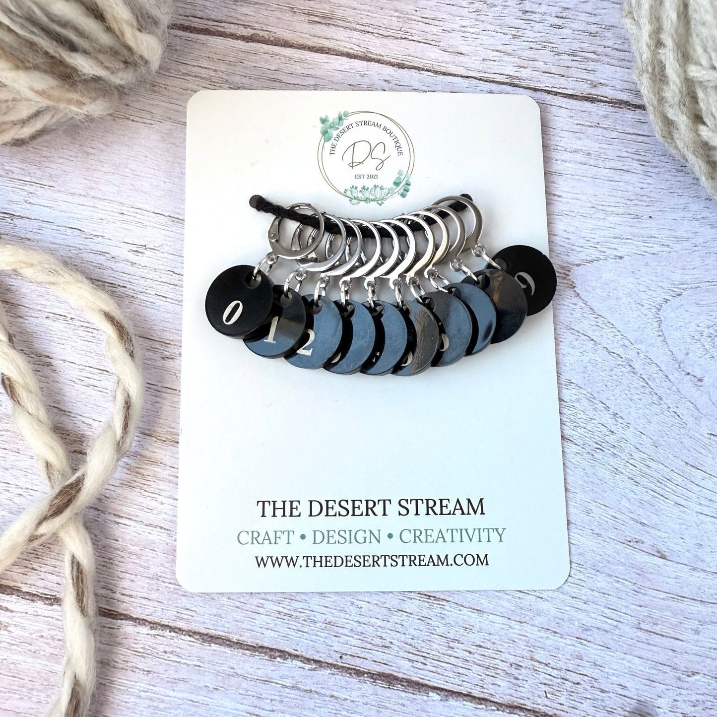 Numbered Stitch Markers Set - The Desert Stream Stitch