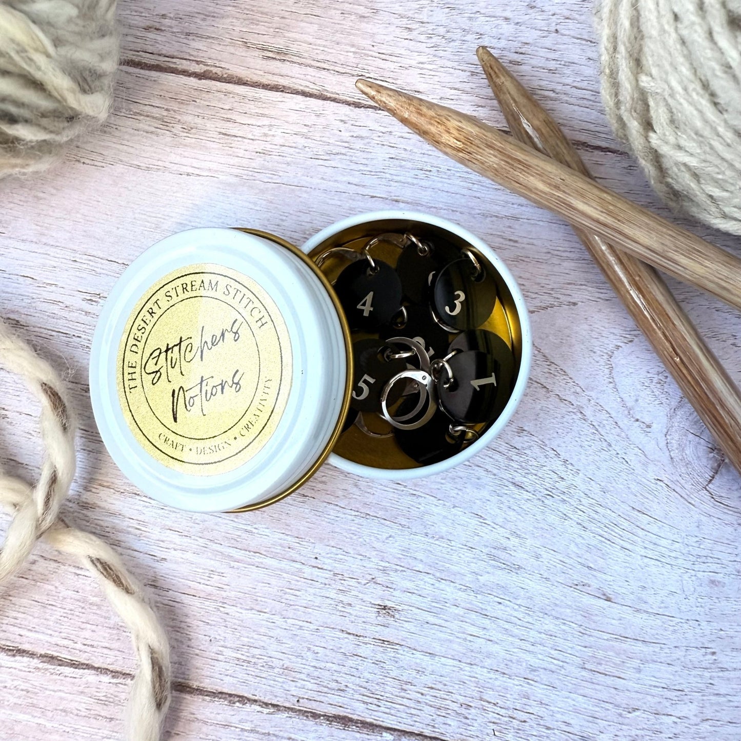 Numbered Stitch Markers Set - The Desert Stream Stitch