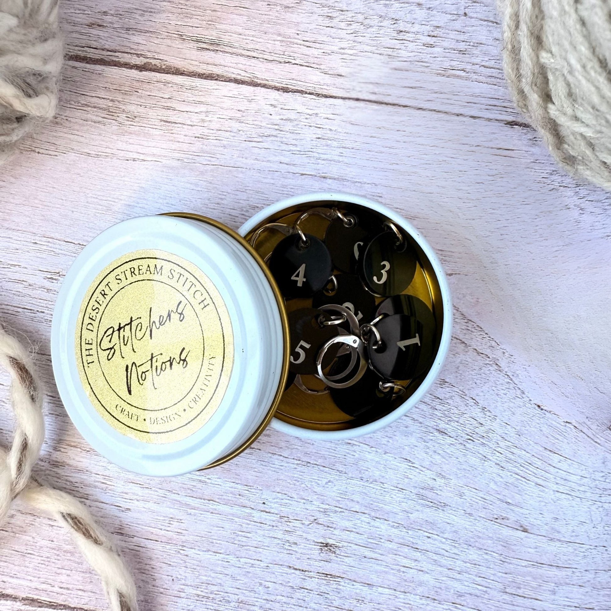 Numbered Stitch Markers Set - The Desert Stream Stitch