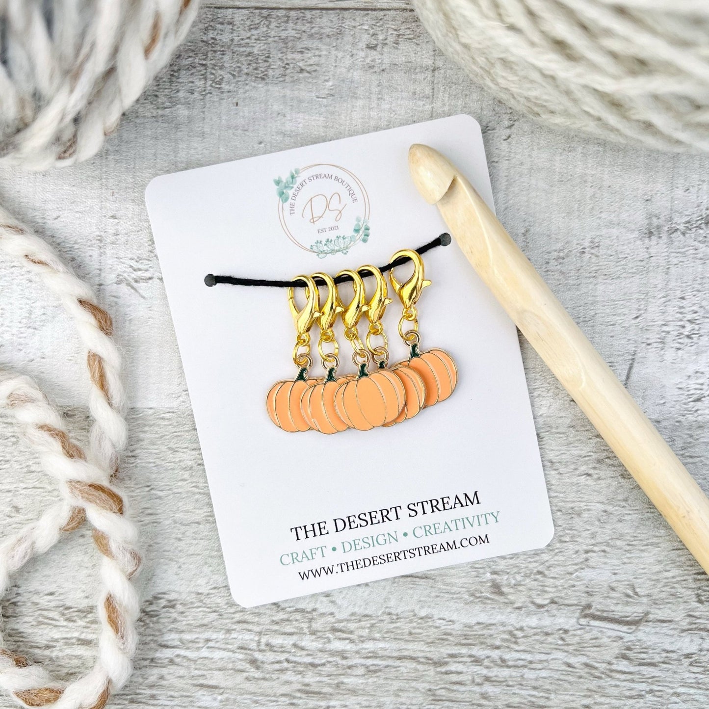 Pumpkin Stitch Markers Set - The Desert Stream Stitch