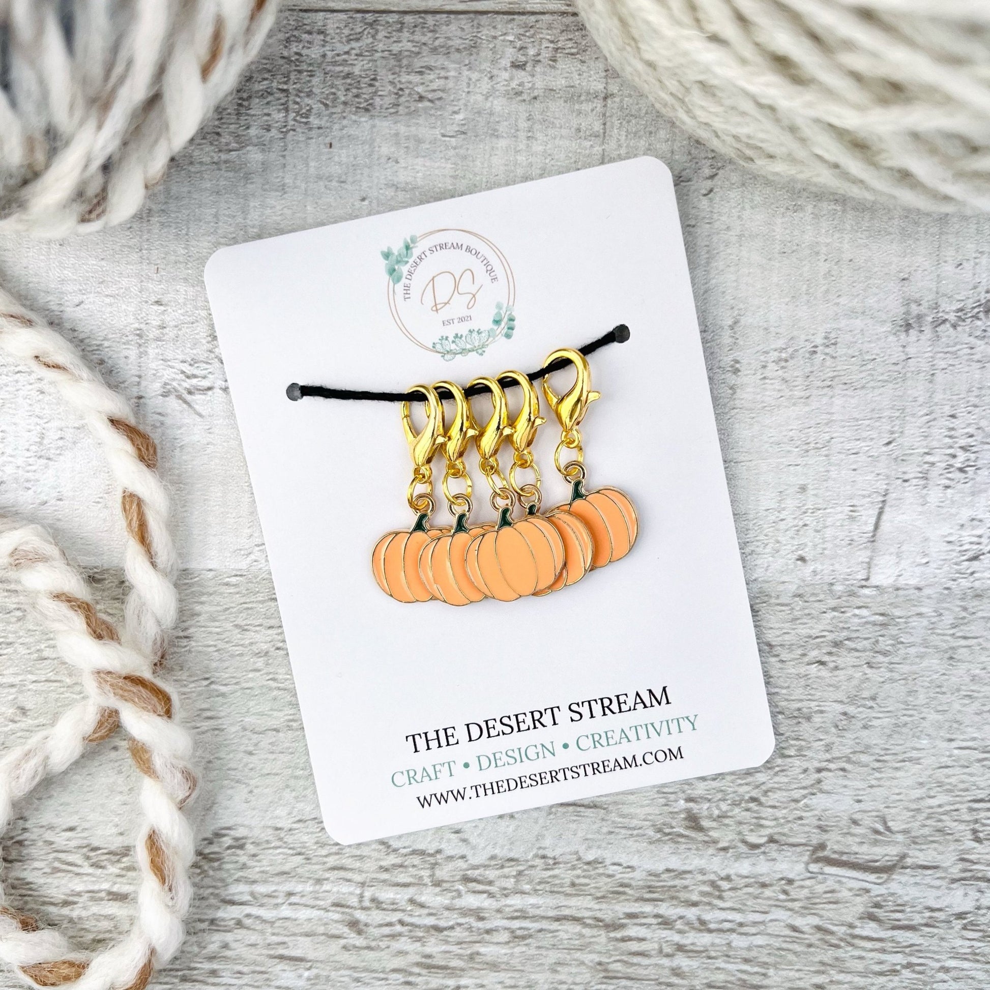 Pumpkin Stitch Markers Set - The Desert Stream Stitch