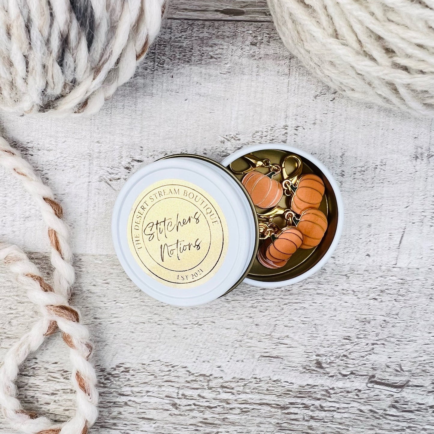 Pumpkin Stitch Markers Set - The Desert Stream Stitch