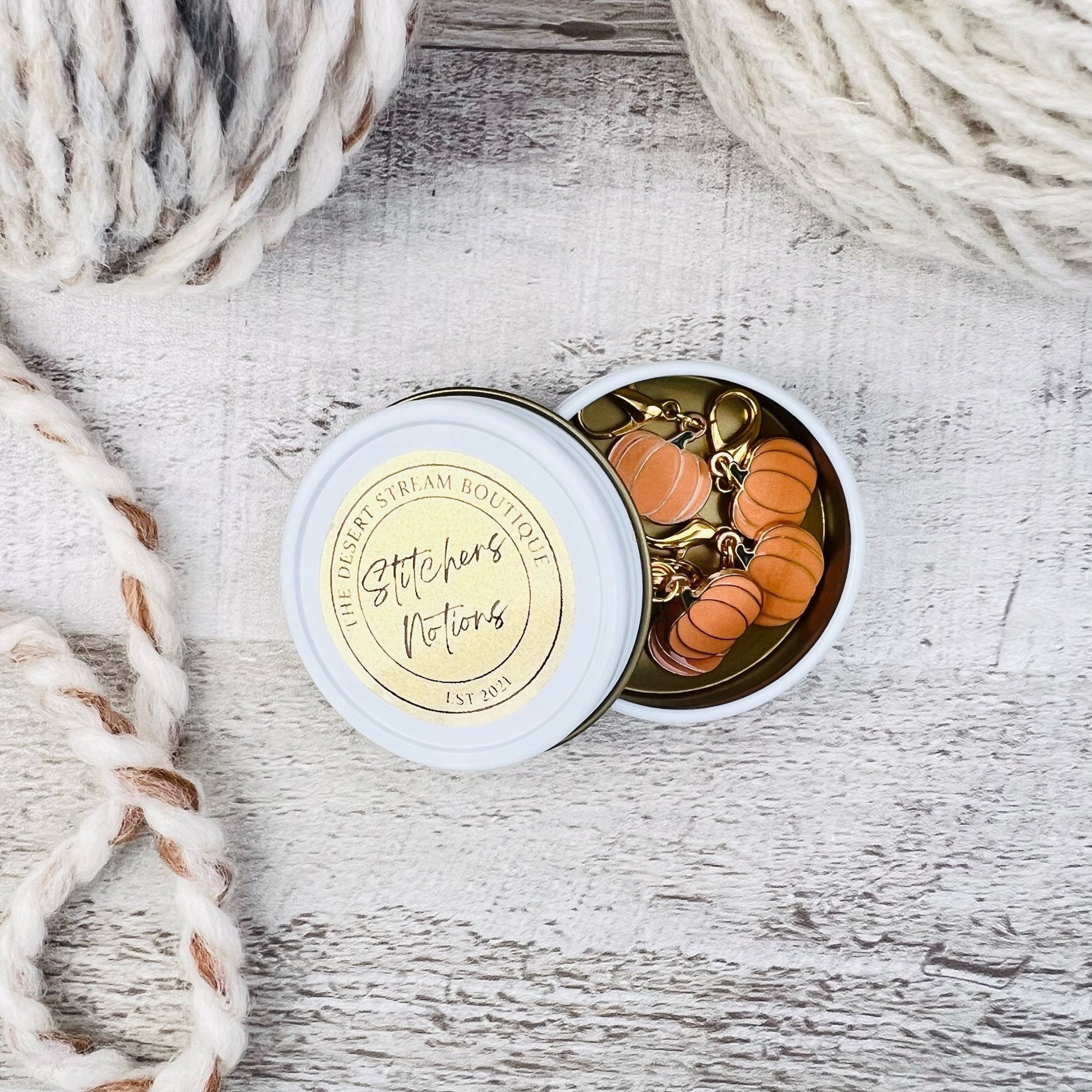 Pumpkin Stitch Markers Set - The Desert Stream Stitch