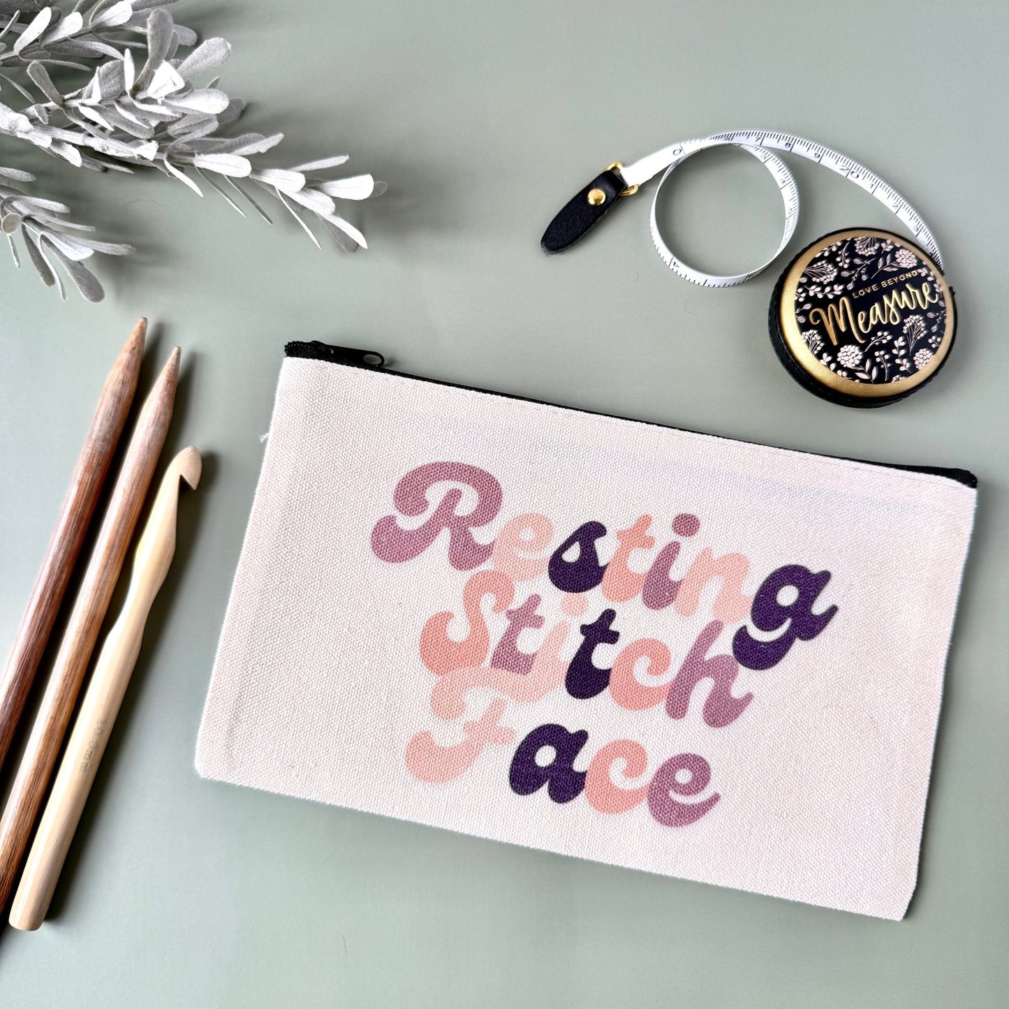 Resting Stitch Face Notions Project Zip Bag - The Desert Stream Stitch
