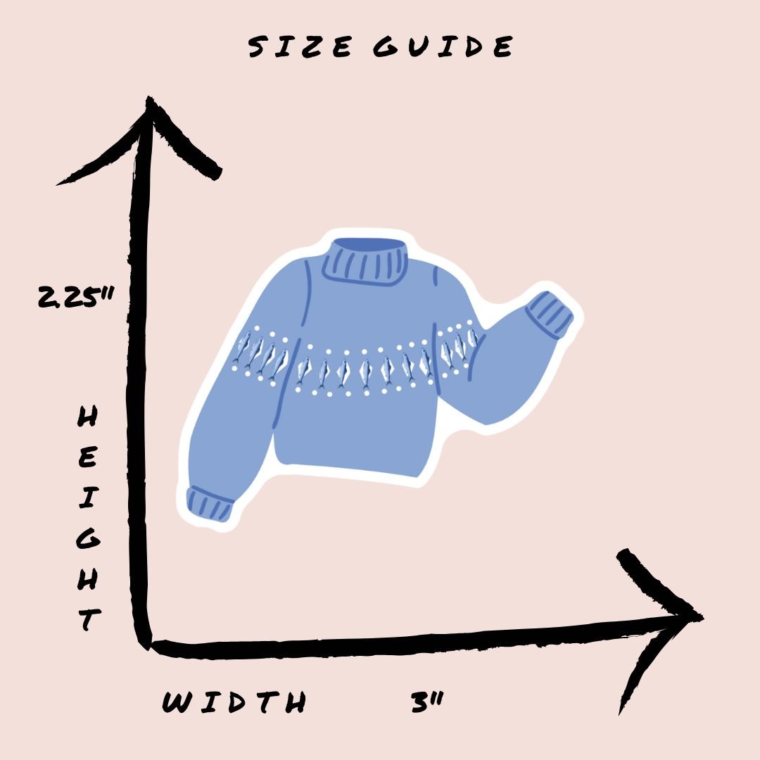Sardine Sweater Blue Vinyl Sticker - The Desert Stream Stitch