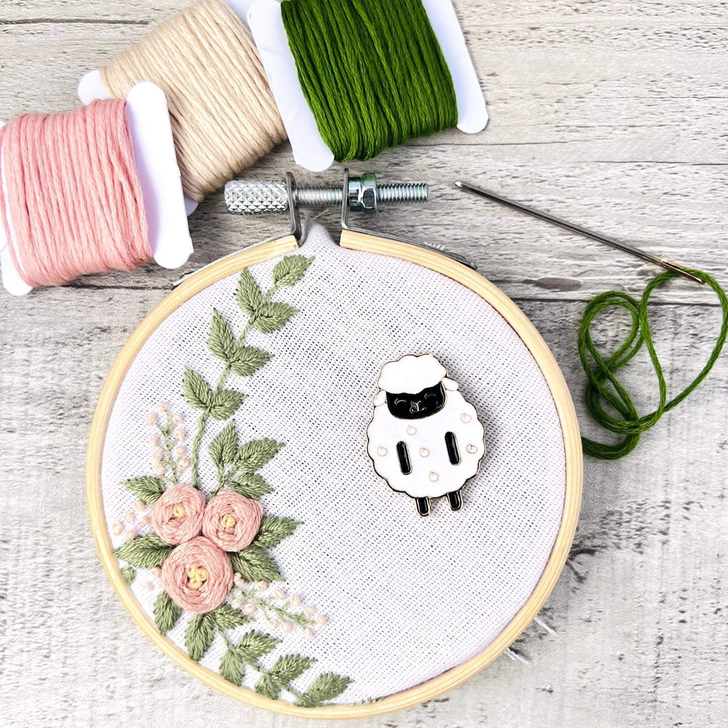 Sheep Needle Minder Needle Threader Magnetic - The Desert Stream Stitch